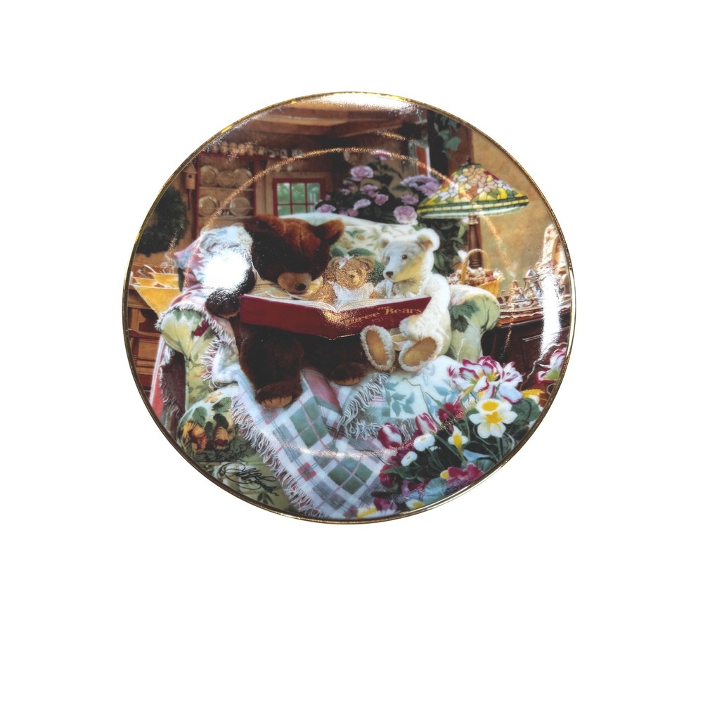 Franklin Mint Story Time For Teddies Limited Edition Fine Porcelain Collectible‎